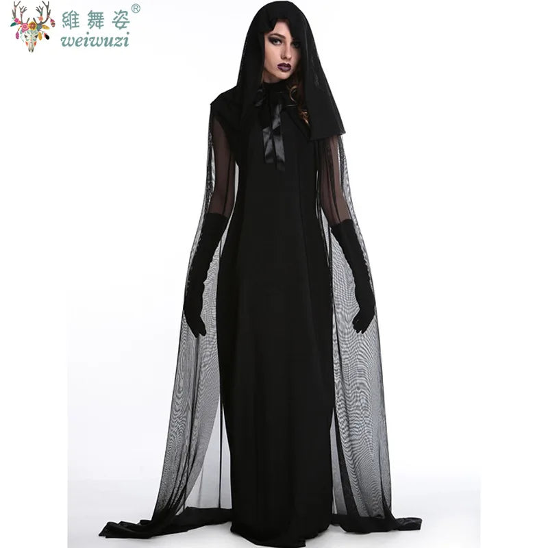 Women's Witch Black Easter Masquerade Dancing Vampire Bride Costume - alternate view 3