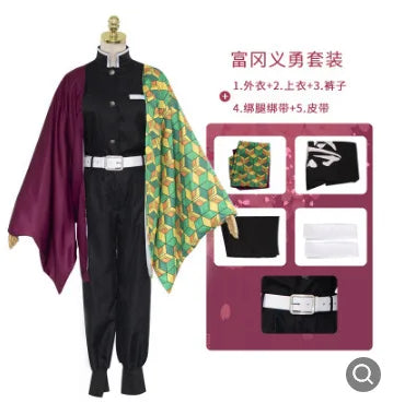 Costume Anime Kanroji Mitsuri Kimono Costume Devil Hunter Adult Kid Halloween Wig - A / 160