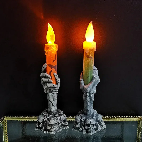 Halloween Decoration Ghost Festival Atmosphere Layout Props Plastic Ghost Hand Skeleton Light LED Luminous - product image 1