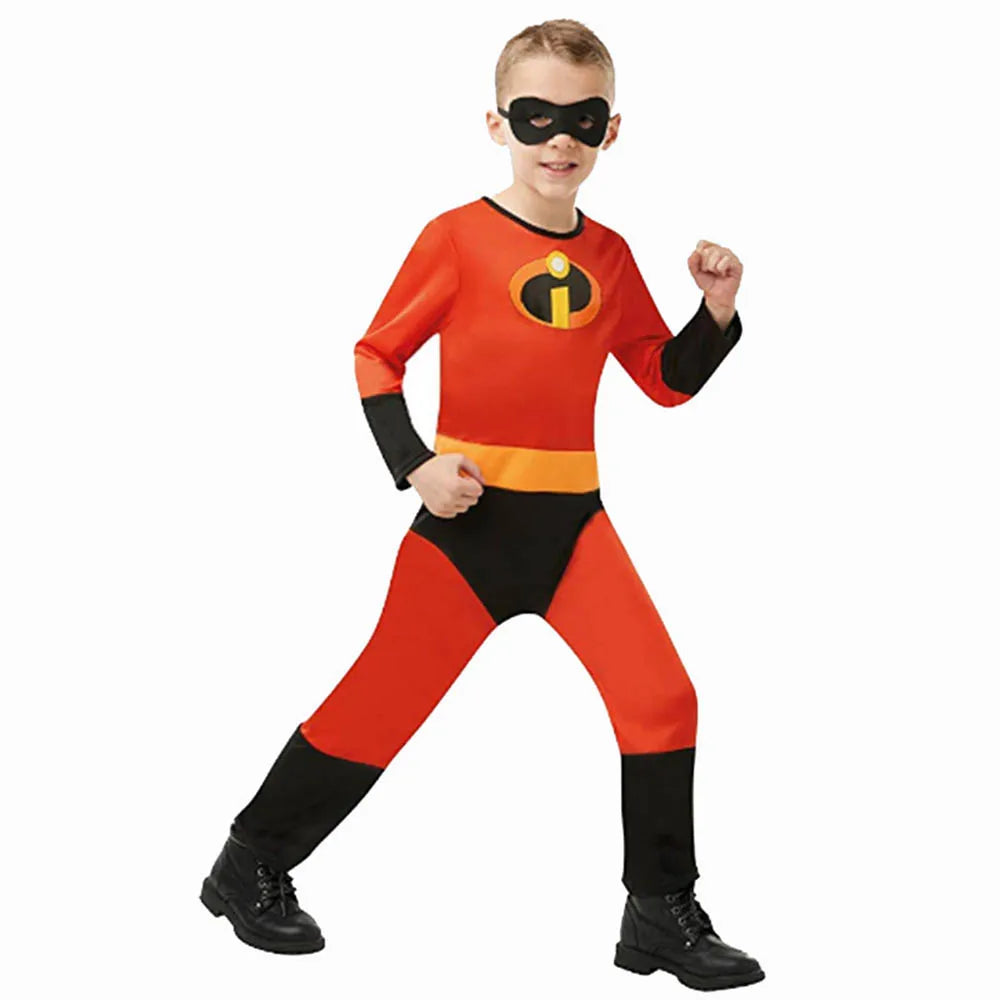 Kids' Superhero Anime Incredible Mr Red Jumpsuit Costume - alternate view 4
