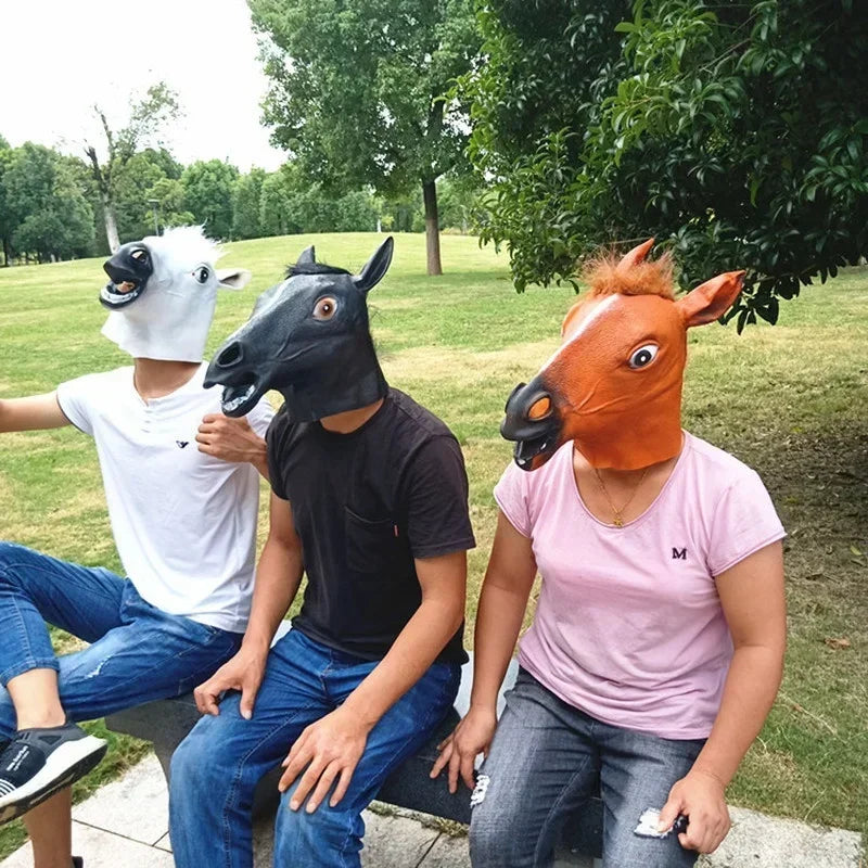 Funny Horse Head Full-Face Halloween Mask