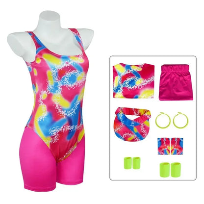 80s Workout Costume for Halloween Costume 80s 90s Workout Outfit for Adult Men's Include - barbie / 150