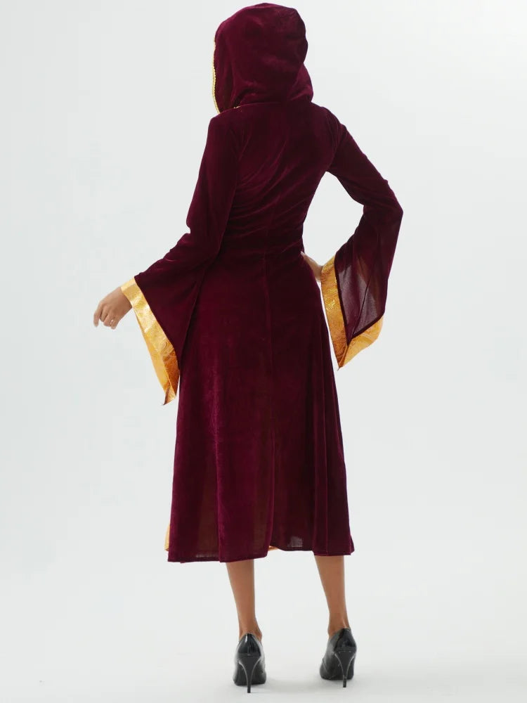 Medieval Retro Gothic Hoodie Witch Long Skirt Luxury Women's Party Dress Cosplay Vampire Halloween Adult - product image 2