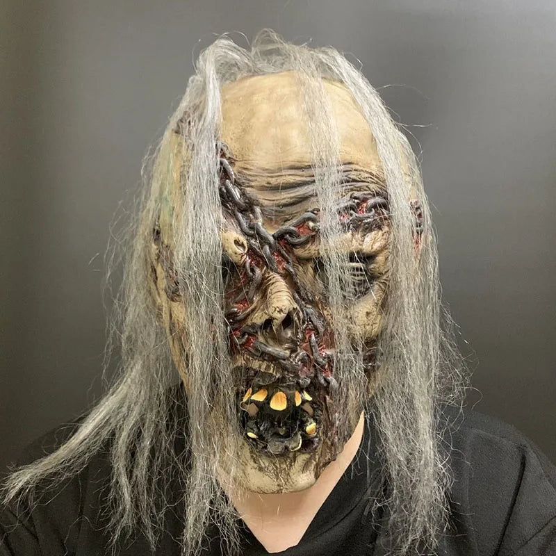 Zombie Latex Chains Hair Realistic Corpse Unisex Halloween Mask - product image 4