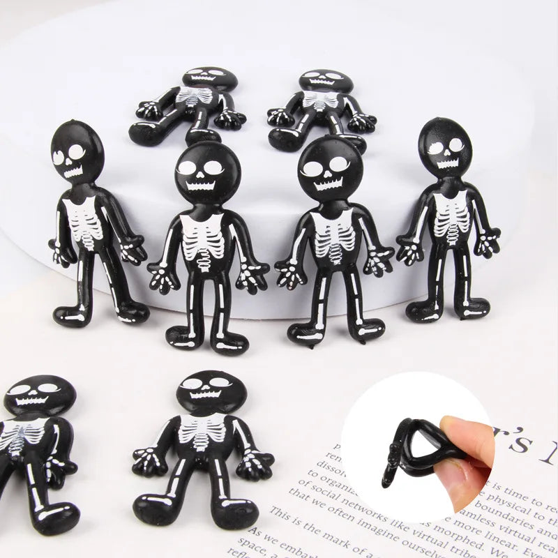 10Pcs Horror TPR Stretchable Skeleton Skull Man Prank Toys for Halloween Party Favors Kids Birthday Pianta - product image 3