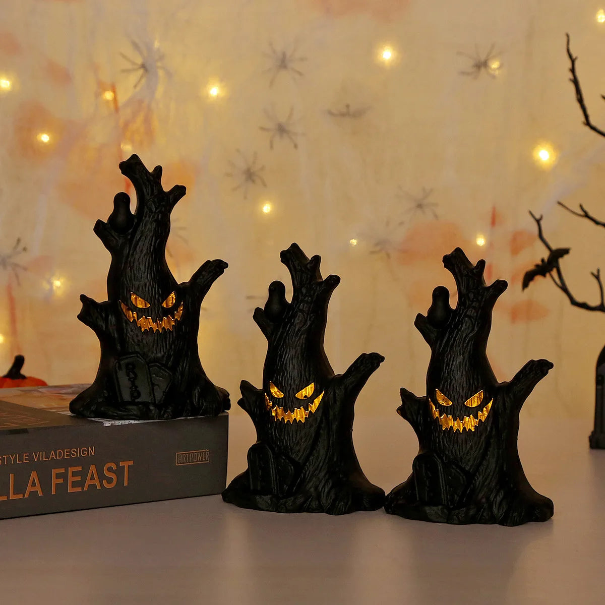 Light Up Halloween Tree Decoration Creepy Tree Figurine Battery Operated - product image 5