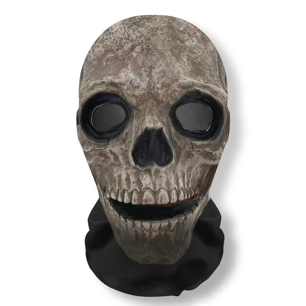 Halloween Ghost Face Full Mask, 3D Printed Stretchable Mesh, Comically Horrifying Cosplay Party Skull - product image 7