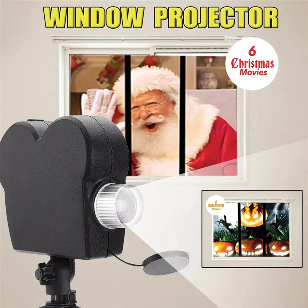 Halloween Christmas Projector Outdoor Holiday Led Holographic Projection Lamp Waterproof 12 Movies SpookyParty