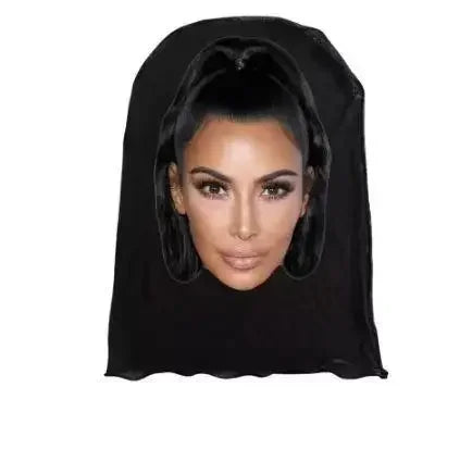 Costume Headwear Hip Hop Hood Hat Headgear 3D Printed Kanye Mask Elastic Mesh Halloween - 39