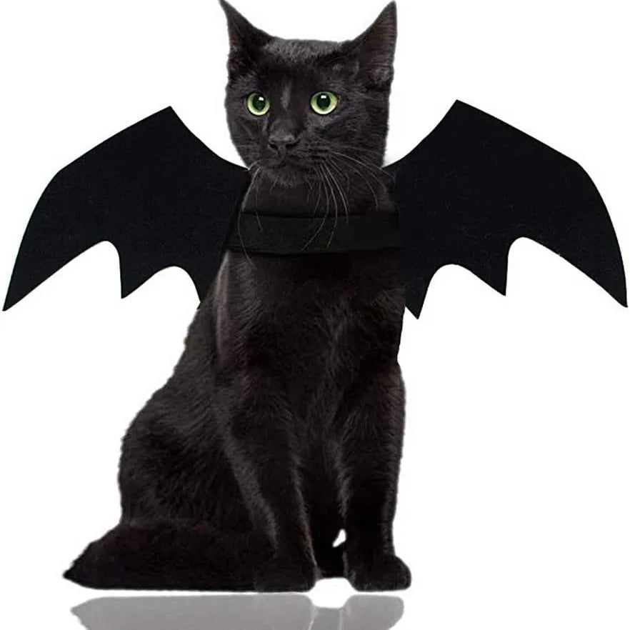 Cute Cat Costume Black Bat Wings Safety Belt Role Playing Pet Cat Dog Decoration