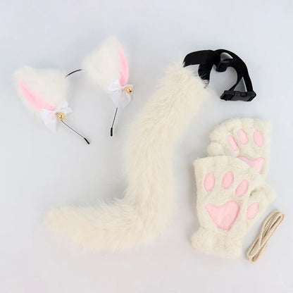 Kids' Cats Set for Girl , Cats Accessories with Headband, Tail, 3-Piece Gloves - alternate view 2