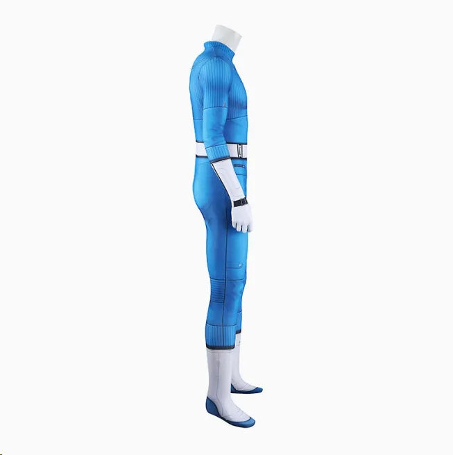 Superhero MR.Fantastic Costume Suit First Steps Outfit Blue Jumpsuit Adult Men Halloween - jumpsuit / XL