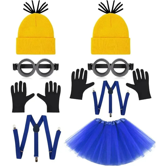 Adult Funny Accessories Goggles Glasses Yellow Beanie Gloves