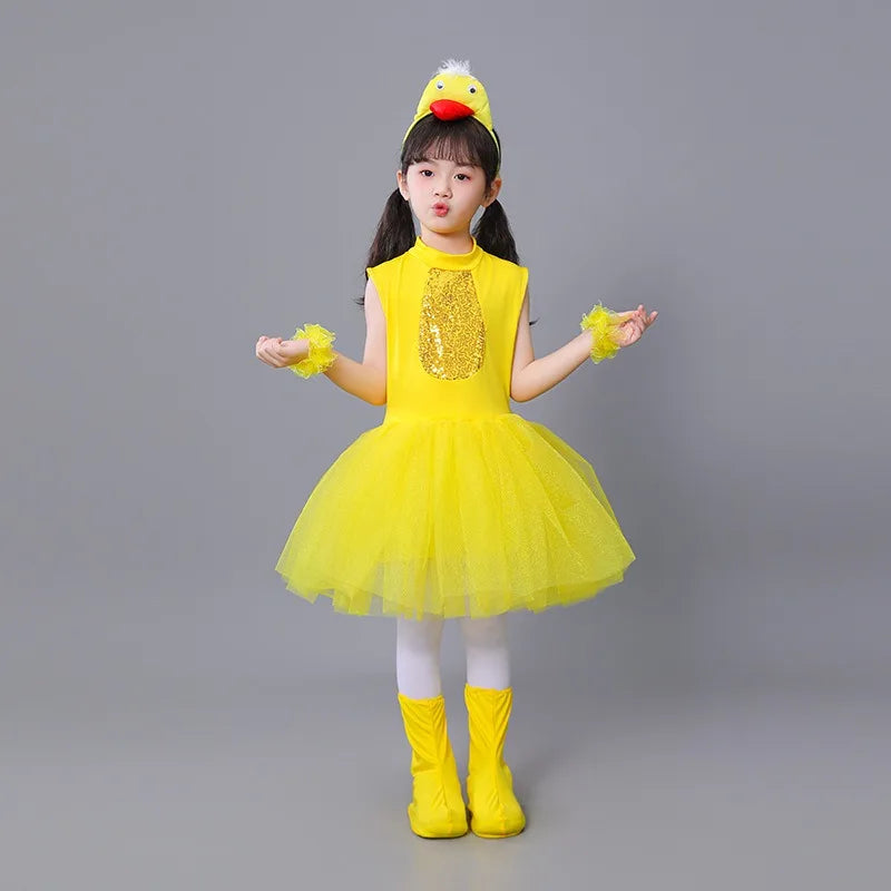 New Children Kids Adult Halloween Duck Chicken Chick Costume Skirt Tutu Yellow Bodysuit Outfit Dance - product image 19