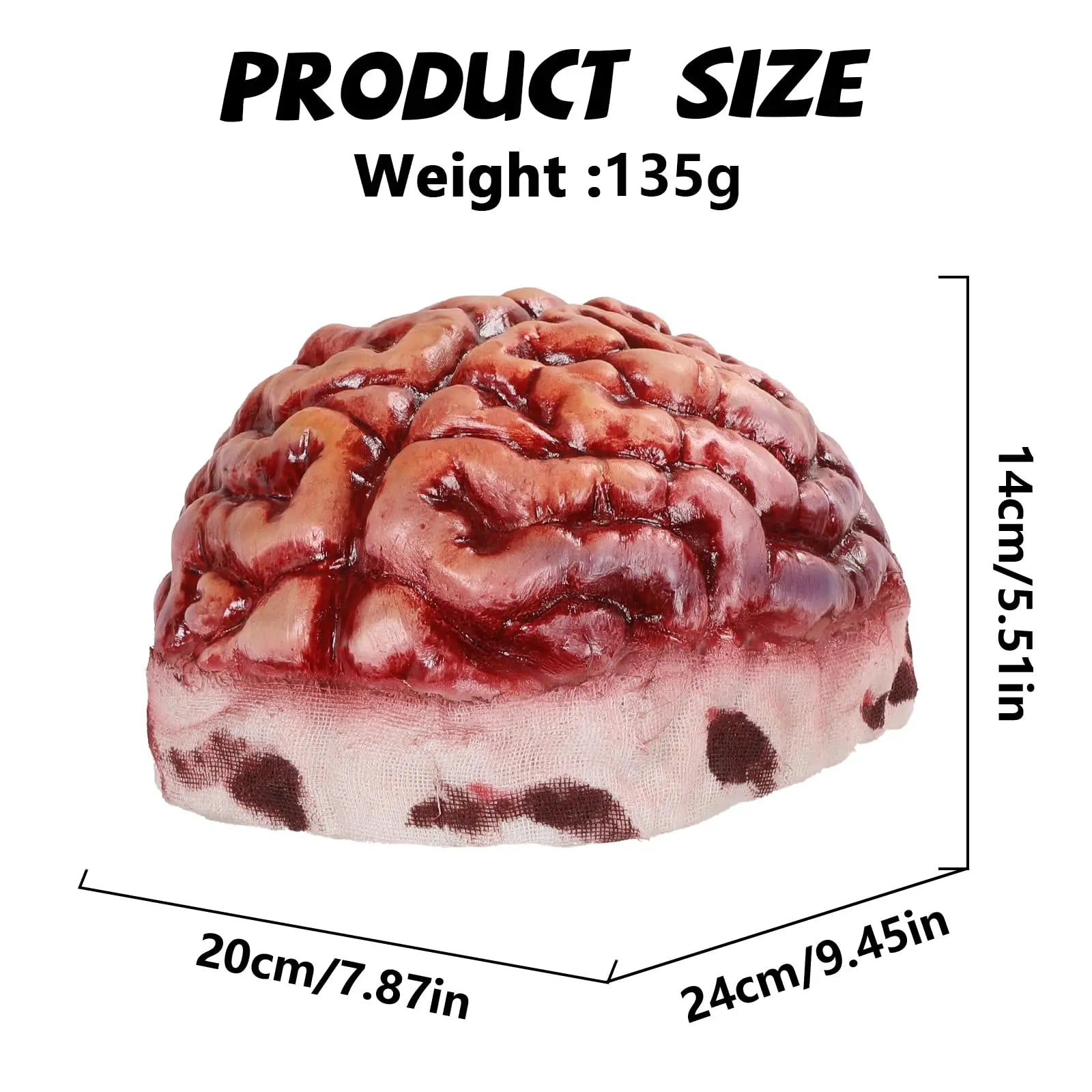 Bloody Zombie Brain Cap Mask Horror Zombie Mask Scary Halloween Realistic Brain Hat for CreepyCosplay