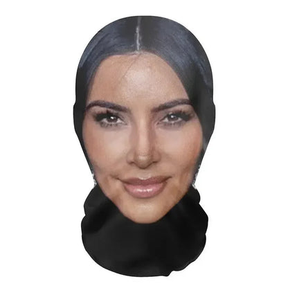 Costume Headwear Hip Hop Hood Hat Headgear 3D Printed Kanye Mask Elastic Mesh Halloween - 34