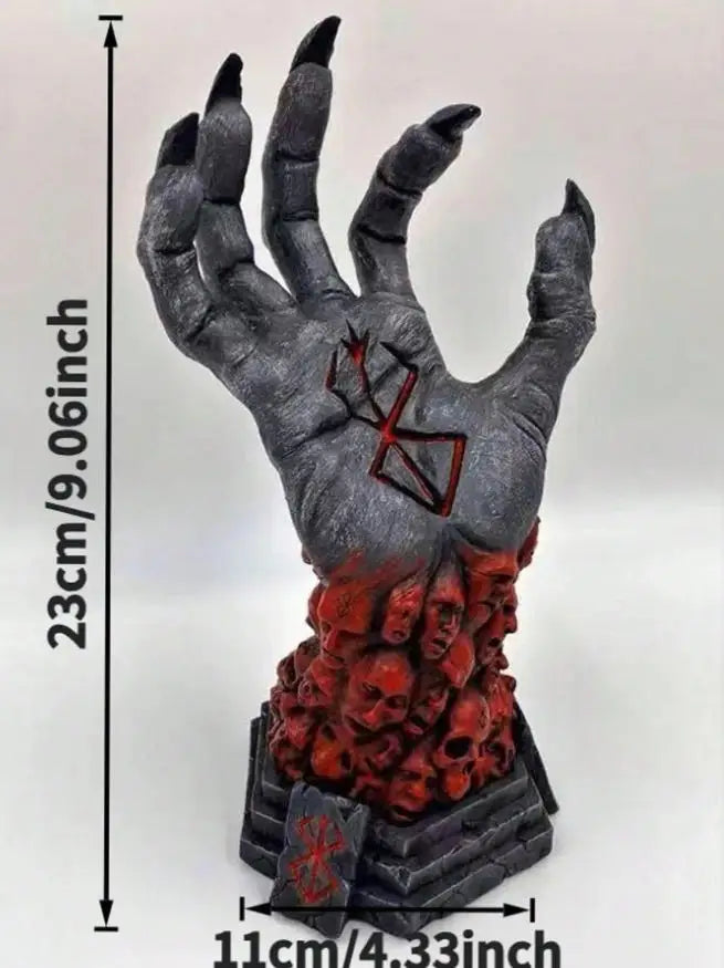 Gothic Horror Demon Sacred Hand Statue - Gothic Halloween Decor, Resin Art Collectible, Handcrafted Piece - product image 4