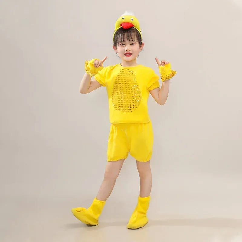 New Children Kids Adult Halloween Duck Chicken Chick Costume Skirt Tutu Yellow Bodysuit Outfit Dance - product image 27