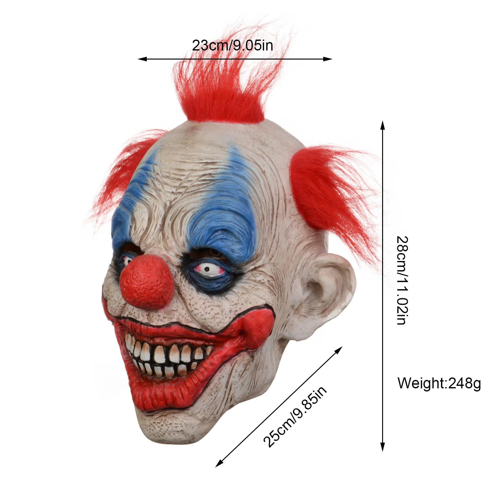 Halloween Mask the Clown Face Cover Horror Latex Clown Face Evil Clown Costume Accessories - View 6