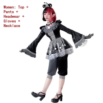 You're My Secret Couple's Clown Costumes Suit Halloween Adult Cosplay Costumes Gothic Clown Top Pant with - product image 6