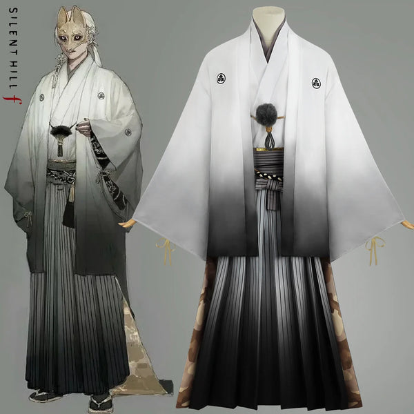 Game Fox Chang Xi Shou Xing Costume Suit Uniform Game Silent Hill F Halloween Outfits for - WHITE / XXL