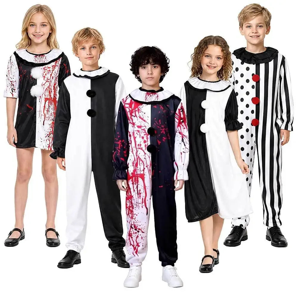 Halloween COS Costumes Broken Soul Clown Costumes Black and White Clown Return Soul Broken - Black - Male / 110