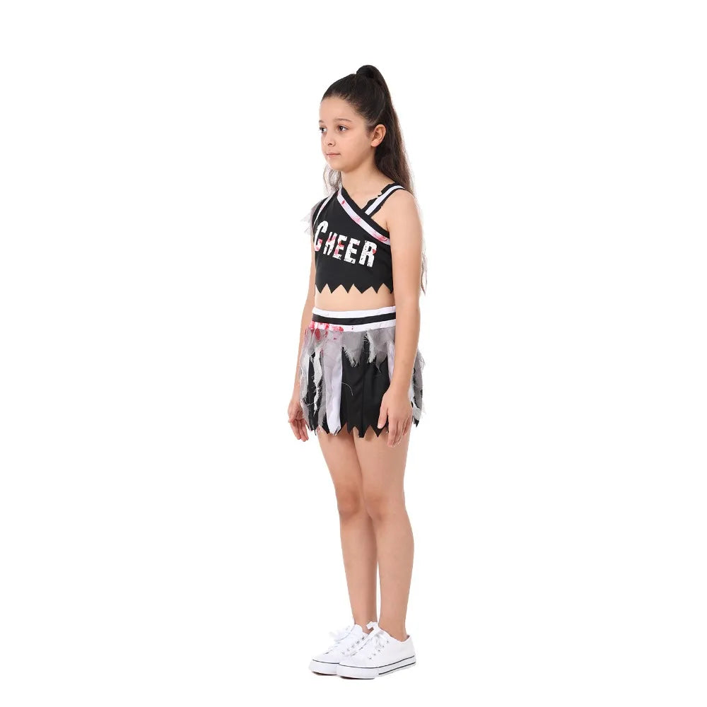 Girls' Bloody Zombie Cheerleader Halloween Costume