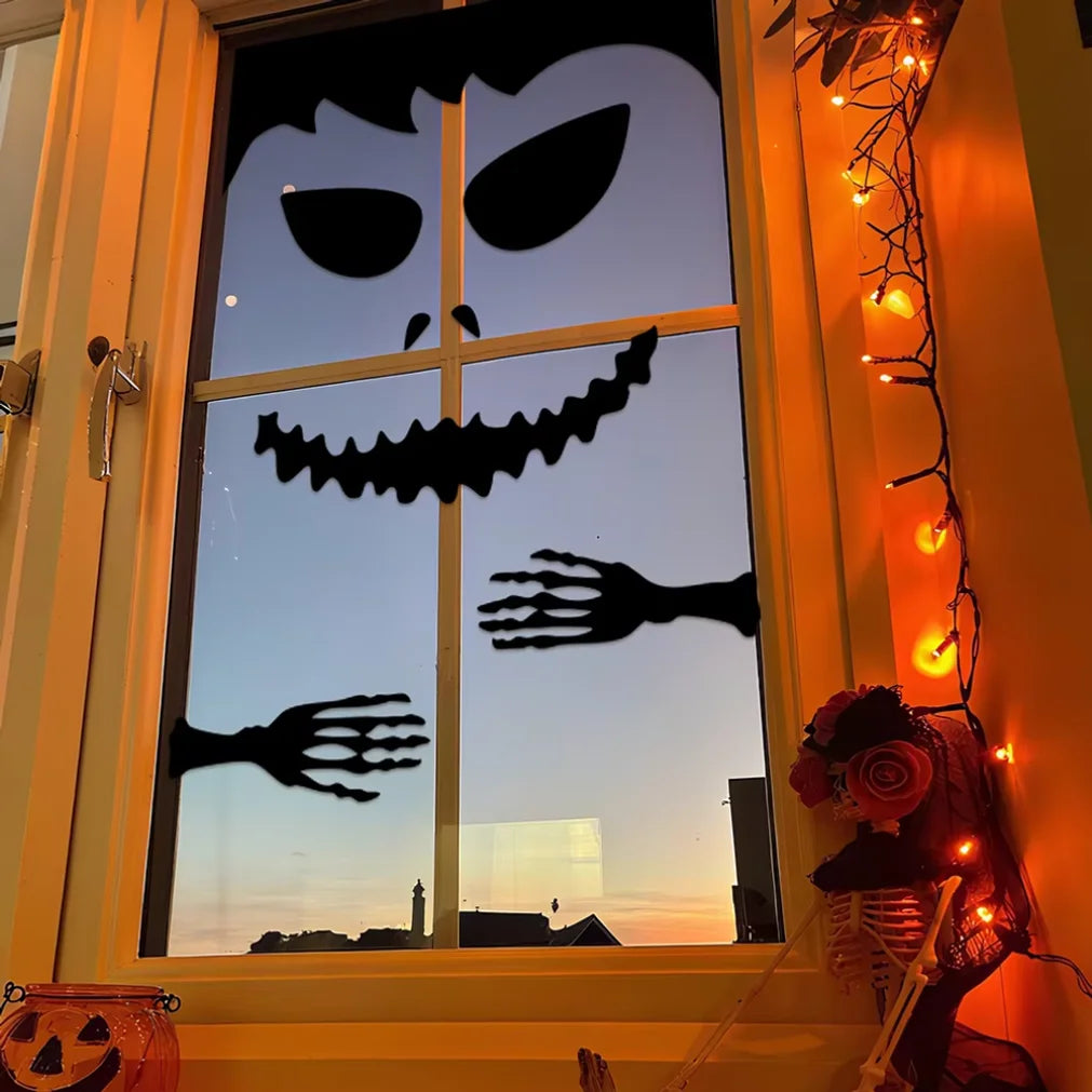 Halloween decorations room door stickers window decor skeleton hand pumpkin - product image 5