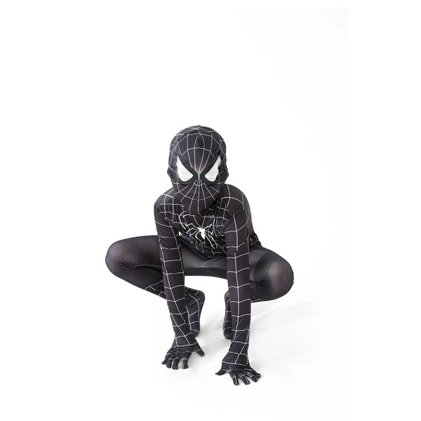 Black Spider Superhero Costume - 3D Stretch Zentai Bodysuit