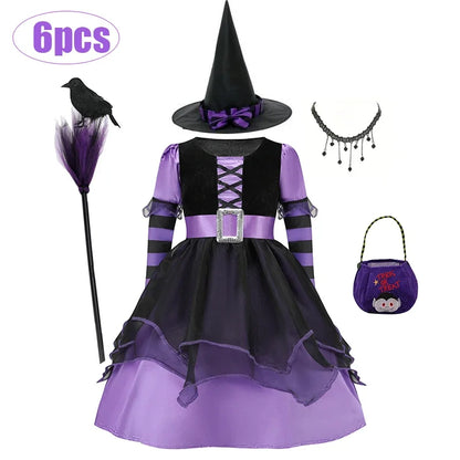 Halloween Vampire Costume for Kids Girls Devil Witch Gothic Ghost Bride Clothes Demon Bride Queen Cosplay - product image 15