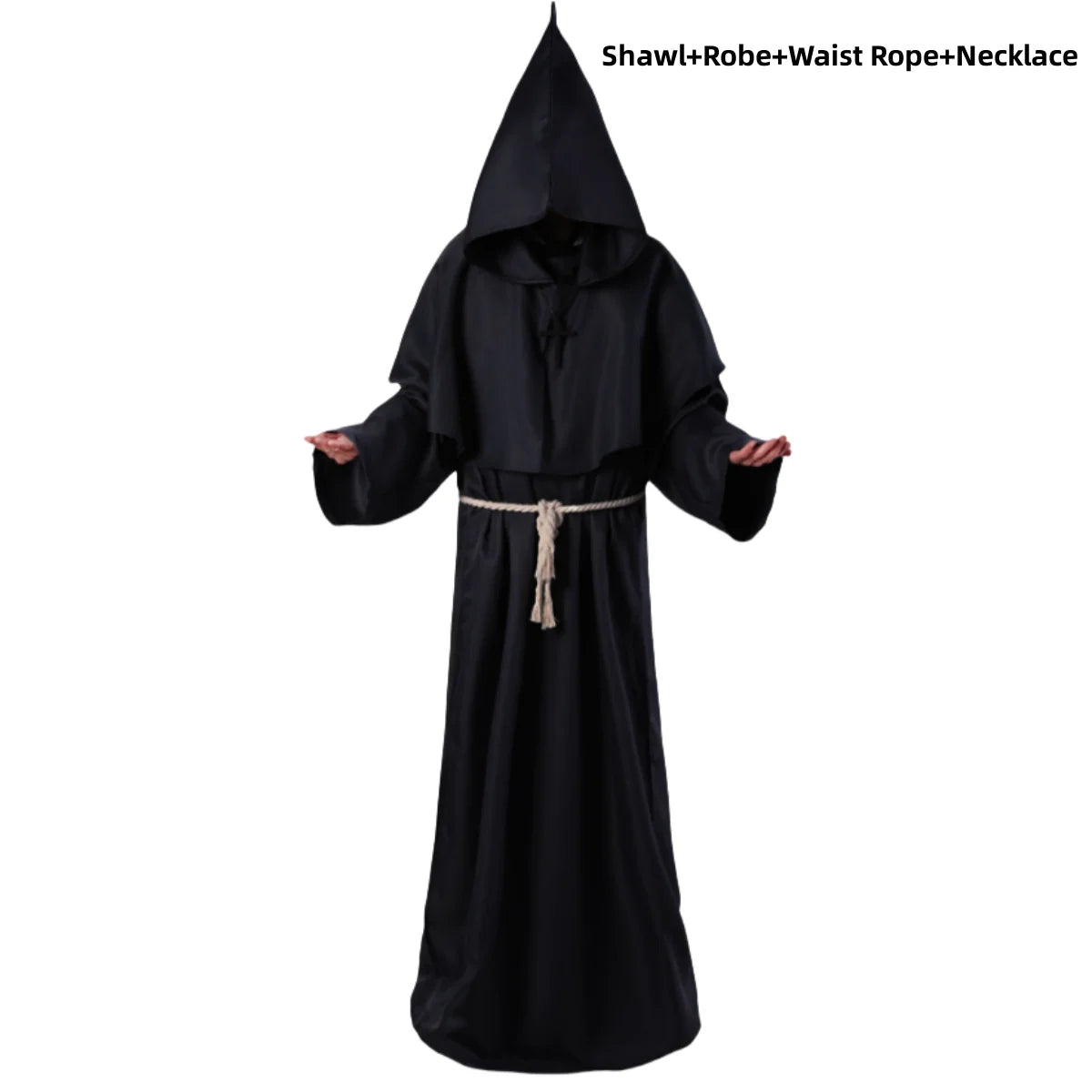 Adult Wizard Middle Ages Christian Monk Friar Priest Hooded Costume - alternate view 9