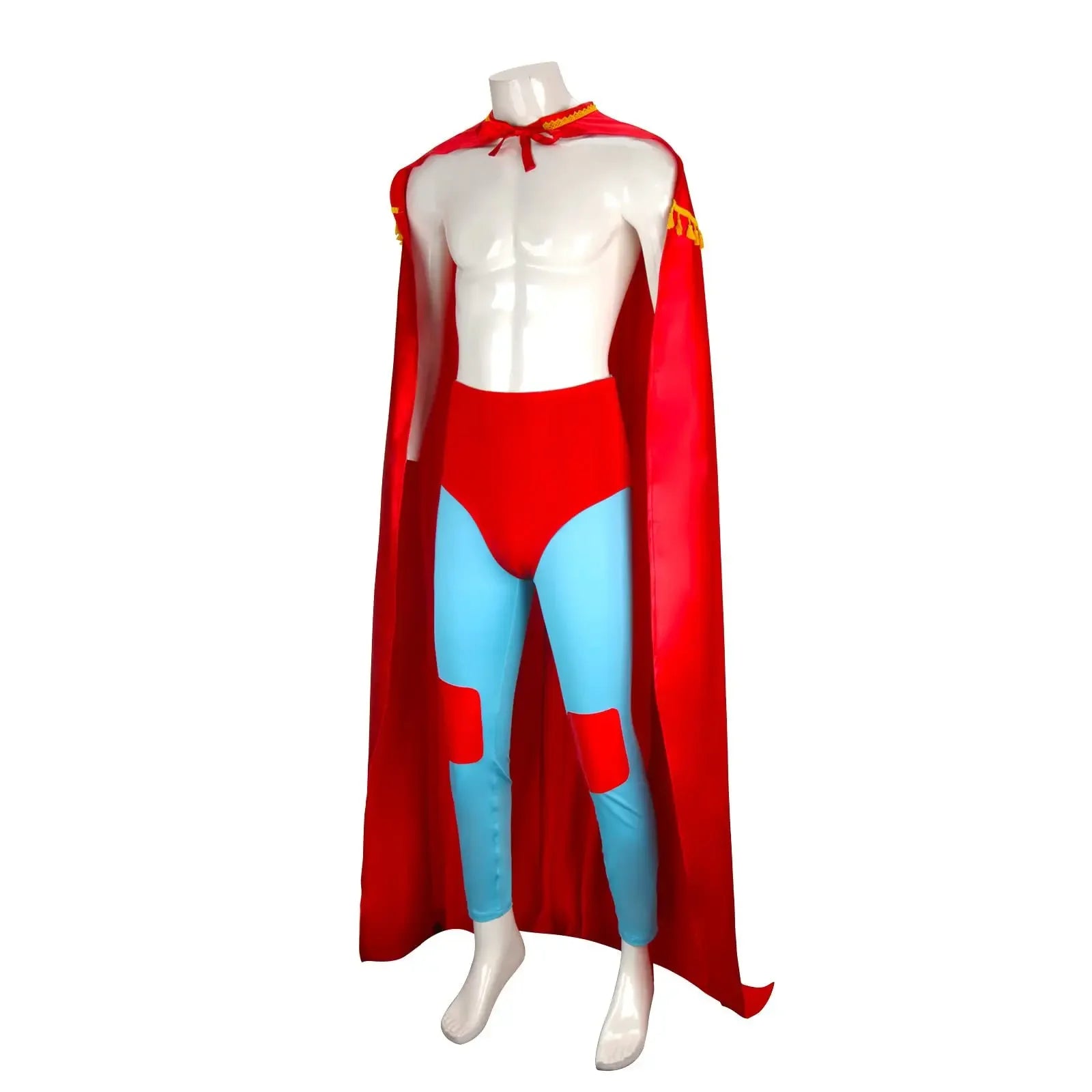 4PCS Mexican Wrestler Lucha Libre Costume Red Cloak Halloween Bullfighting Uniform Adult - Costume / XL
