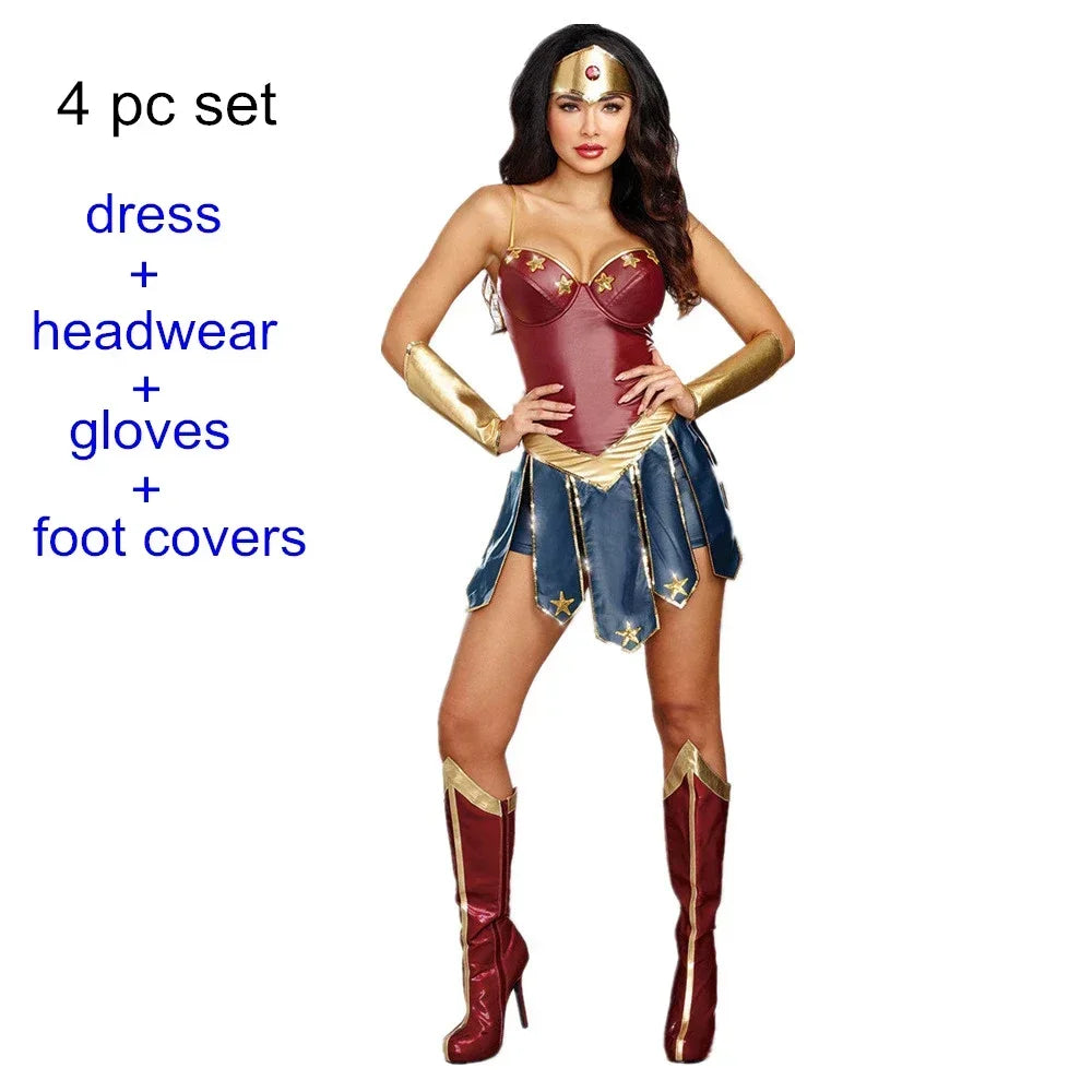 Women's Superhero Wonder Superwomen Costume - alternate view 6