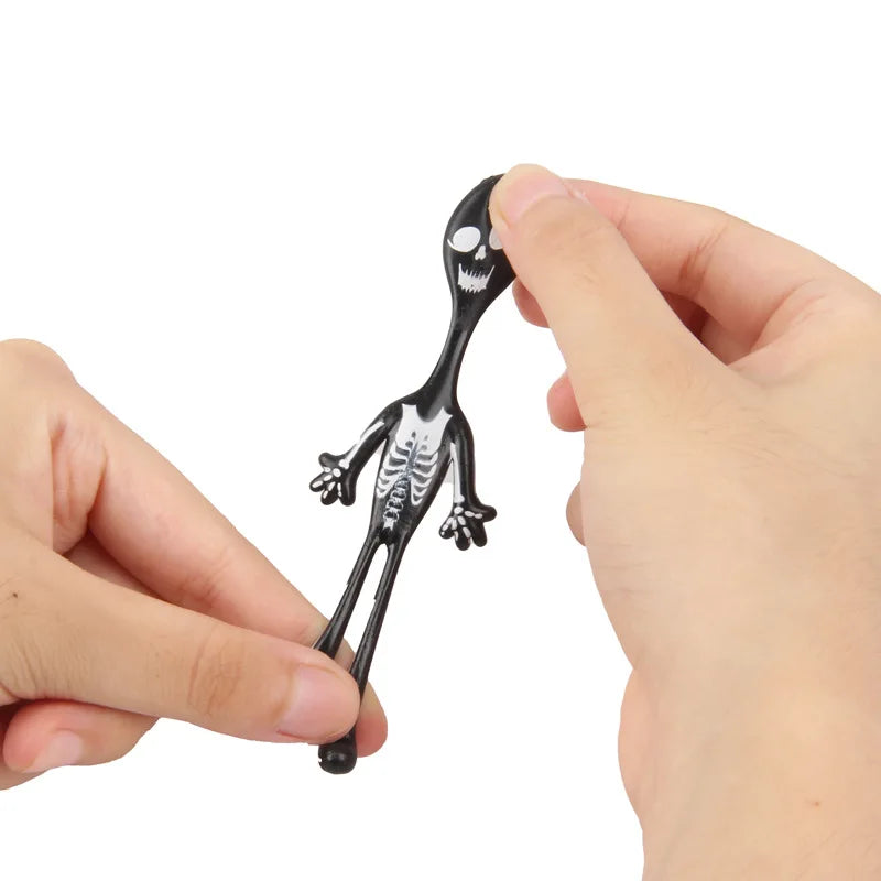 10Pcs Horror TPR Stretchable Skeleton Skull Man Prank Toys for Halloween Party Favors Kids Birthday Pianta - product image 2
