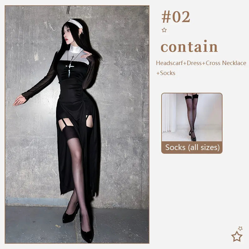 Adult sexy nun Costume - alternate view 7