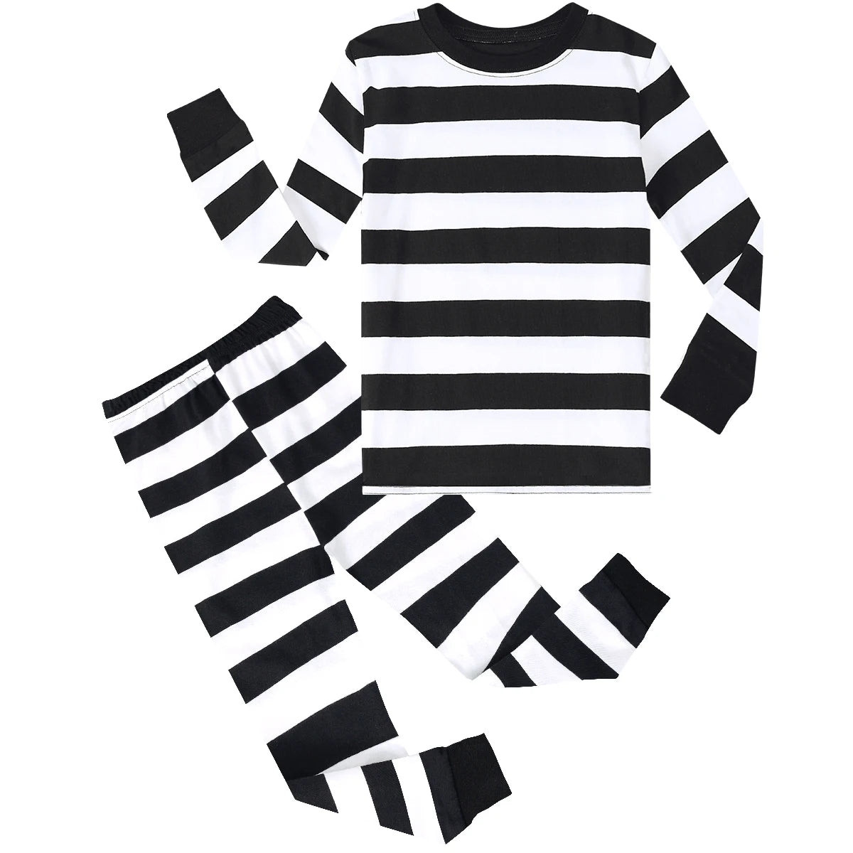 Kids Black & White Prisoner Halloween Costume Pajamas