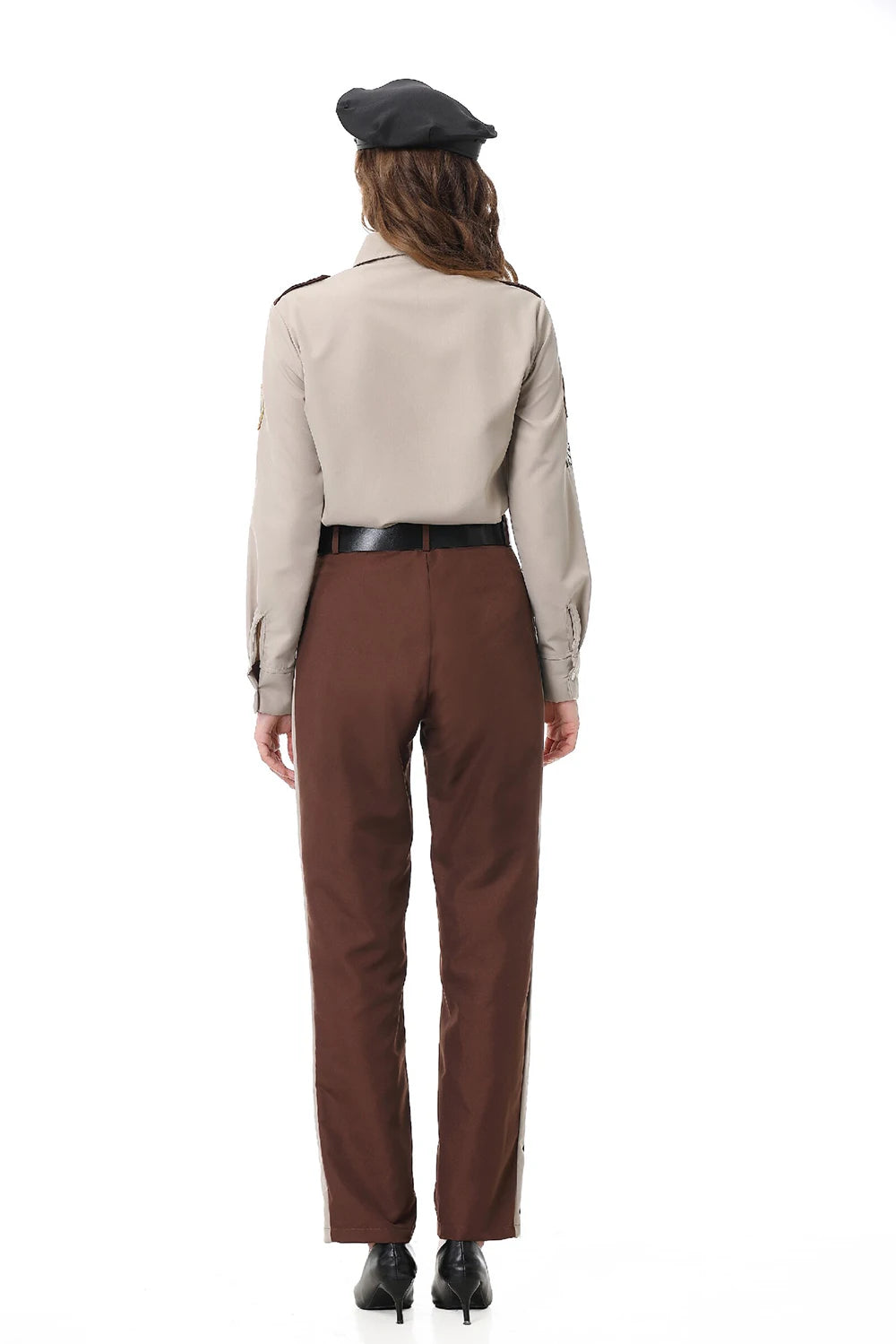 Halloween Sheriff Cop Cosplay Costume Couples Complete Shirt Pants - view 4