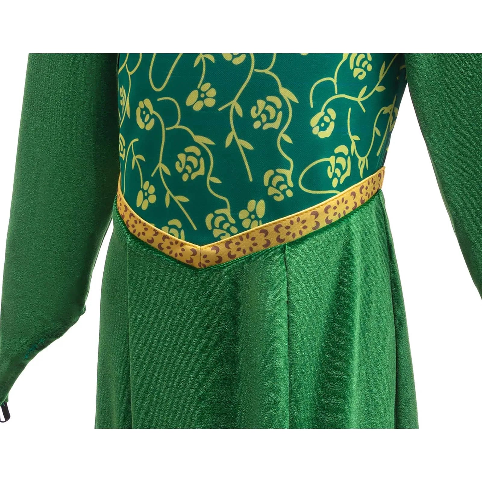 Girls Halloween Cartoon Movie Princess Cosplay Costume Long Sleeve Flower Print Green Dress Gown for Carnival - product image 5
