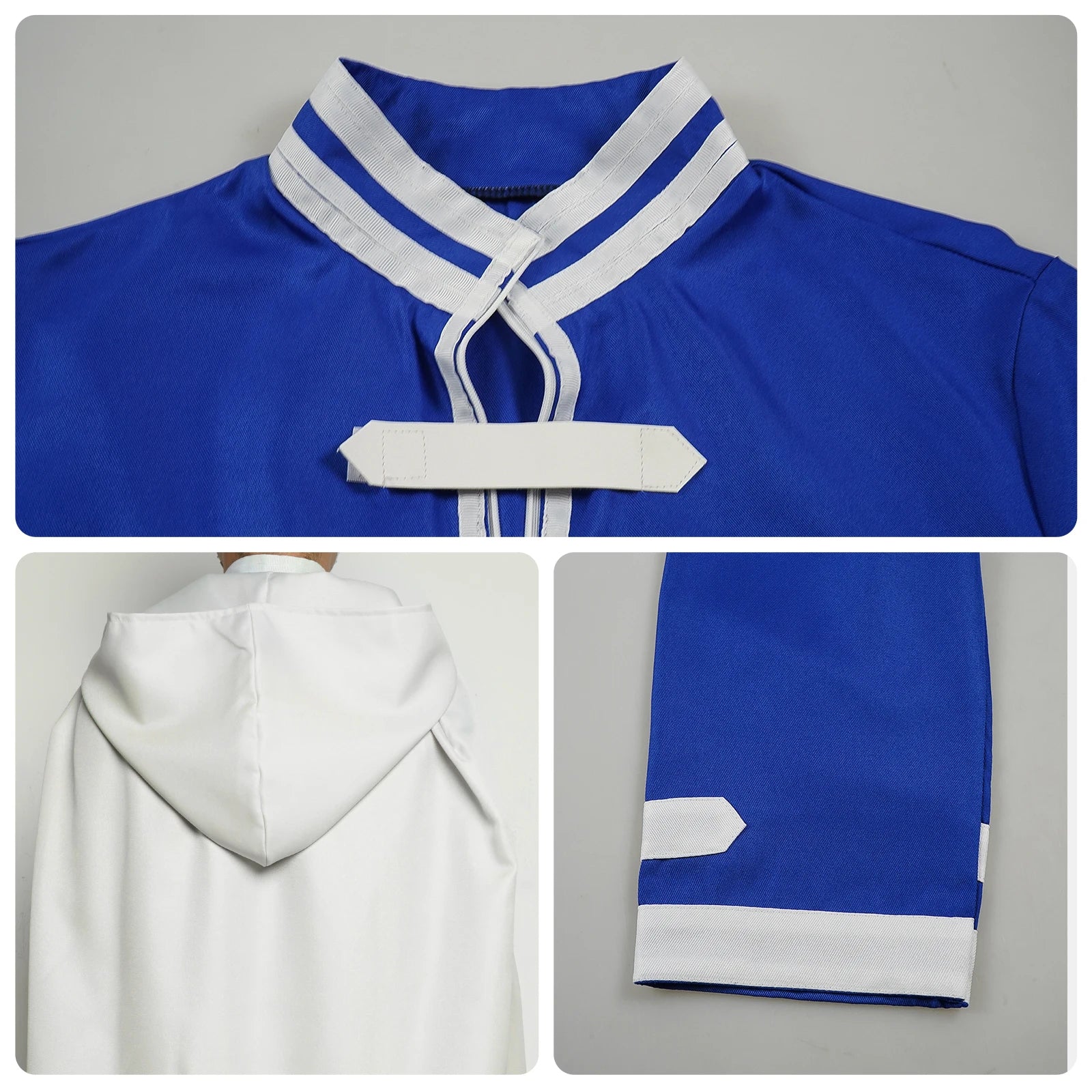 Anime Beyond Journey's End Costume Himmel Shawl Cloak Pants Suit Himmel Costume Halloween - Blue / L