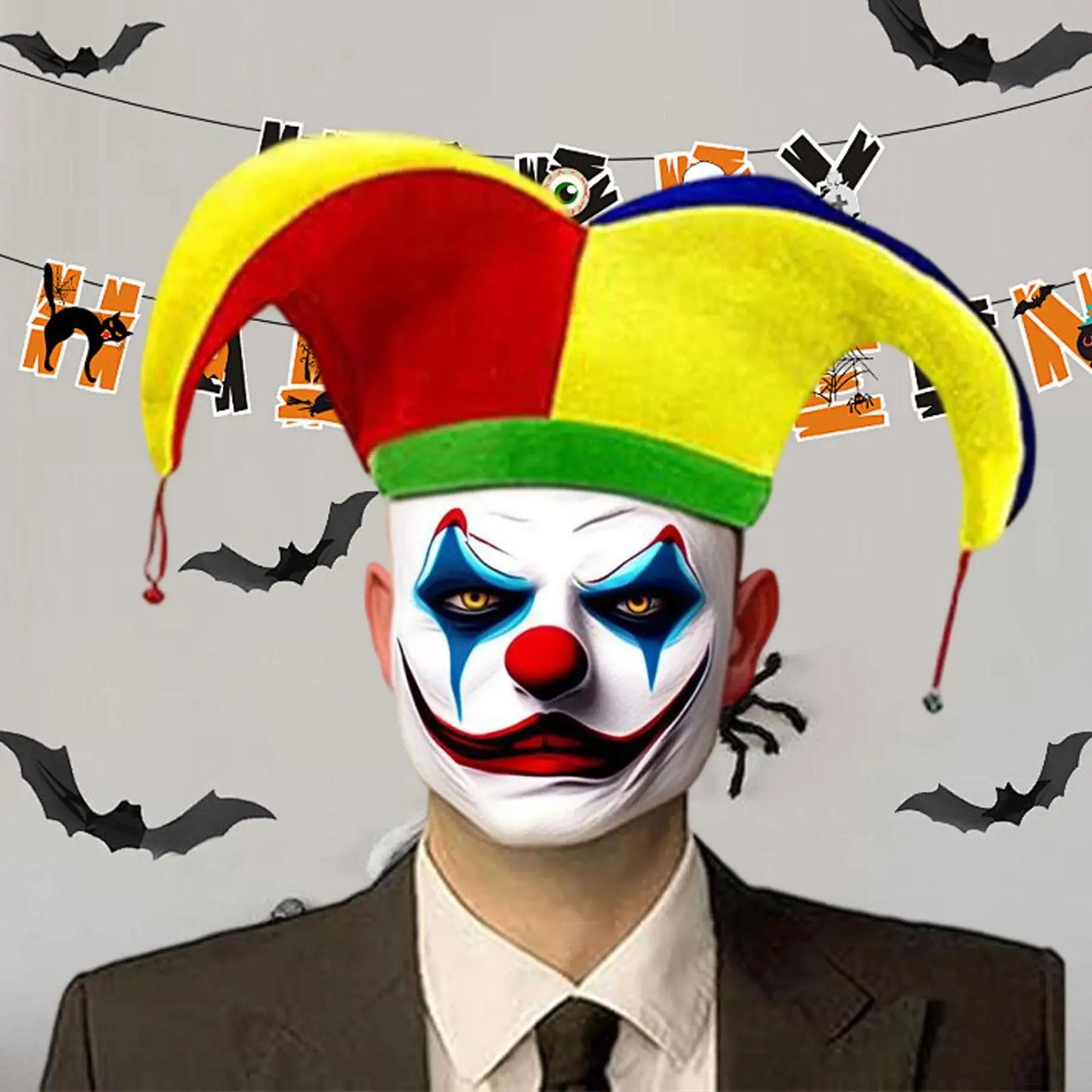 Clown Hat Multicolor Funny Women Men Mardi Gras Party Hat for Halloween Masquerade Party Clown Costume Cosplay - product image 4