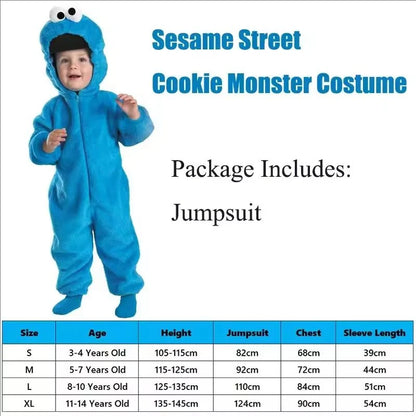 Halloween Cookie Monster Elmo Jumpsuit Sleepwear Sesame Street Children's Stage Performance Costume Women's Ethnic Fashion