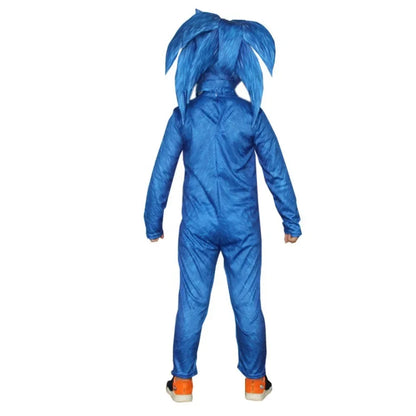 Sonic-Inspired Hedgehog Kids' Halloween Costume with Helmet & Gloves