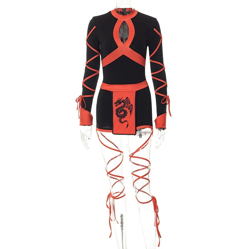 Ninja Cosplay Anime Halloween Costume for Women Adult Cosplay Dragon Ninja Warrior Costume - product image 5