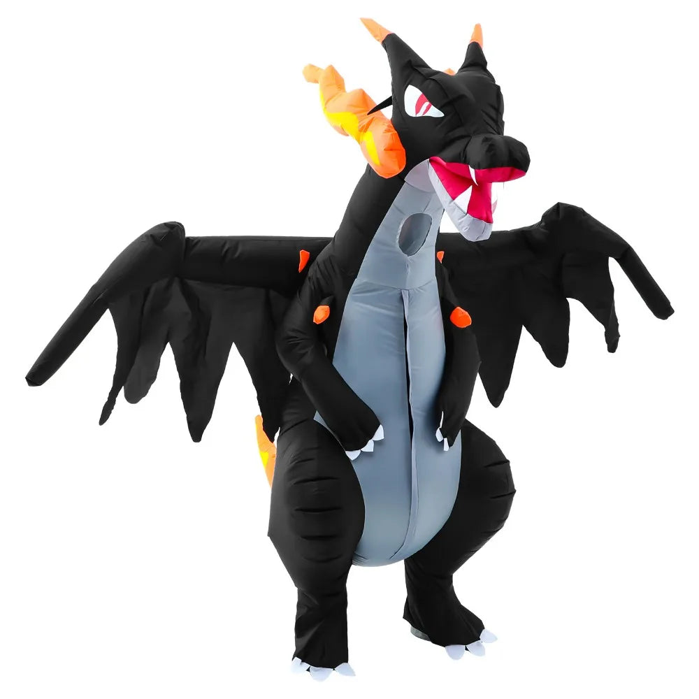 Dinosaur Inflatable Costumes for Adults Halloween Dragon Blow Up Suit Fire Breathing Evil Dragon for Party - product image 3