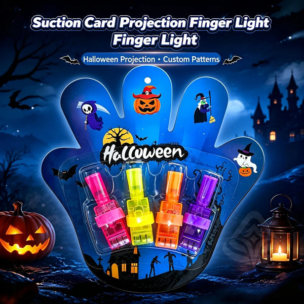 8pcs Halloween Projector Finger Lights, 4Pcs LED Projection Finger Flashlights, Pumpkin Ghost Pattern Light