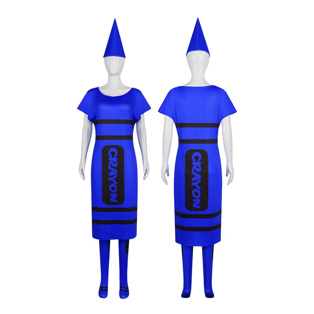 Couples Colors Funny Crayon Red Blue Yellow Hat Costume - alternate view 9