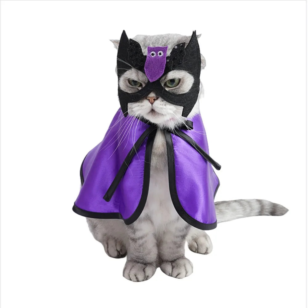 Pet Wizard Adjustable Dog Decorative Bat Cloak Face Costume - alternate view 2
