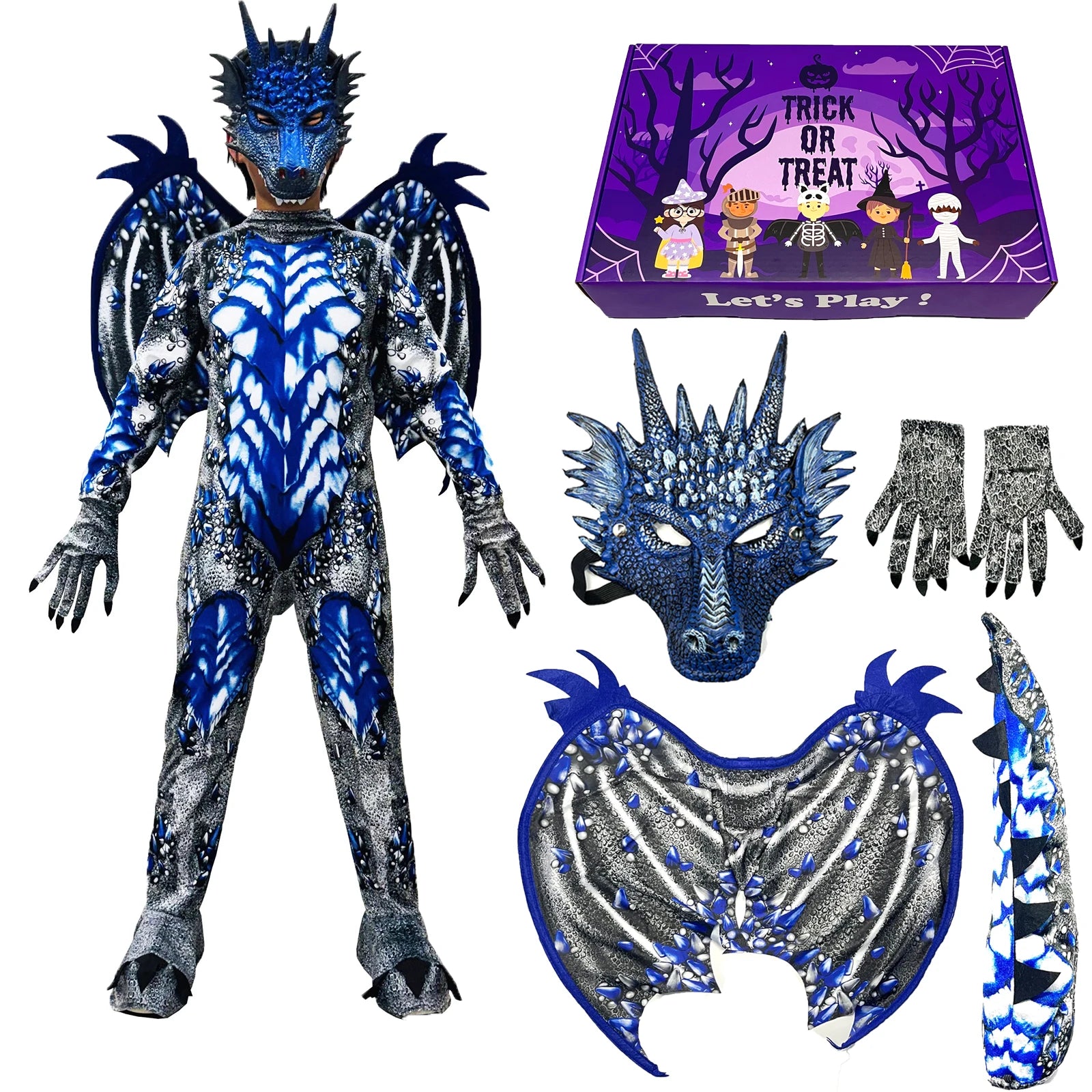 Dragon Costume for Boys Kids Onesie Fun Dress-Up for Halloween Birthday Party Carnival Cosplay - product image 1