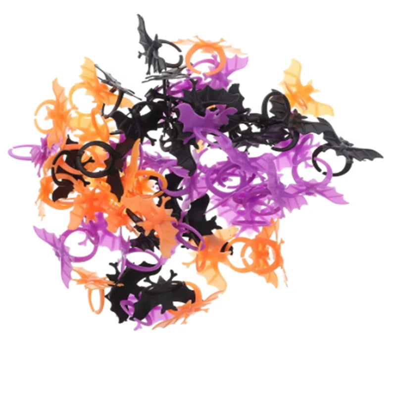 Halloween Bat Spider Skull Rings – 30–60 Pack