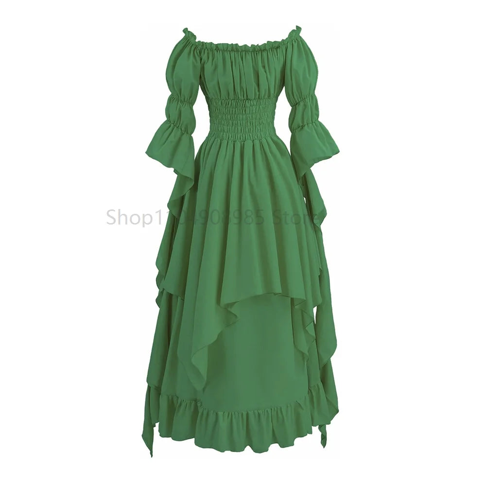 Women's Gothic Witch Dress Medieval Renaissance Costume Victorian Shoulder Off Sexy Dress for Halloween Party - product image 5